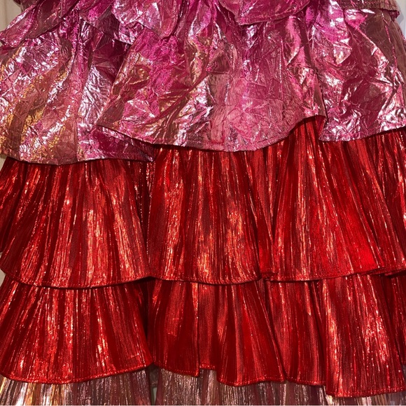 ASOS pink & red ruffle dress, perfect for taylor swift concert!!! ONLY WORN ONCE - Picture 4 of 6